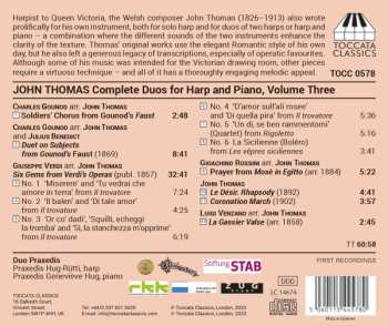 CD John Thomas: Complete Duos For Harp And Piano, Volume Three