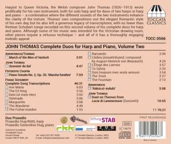 CD John Thomas: Complete Duos For Harp And Piano, Volume Two