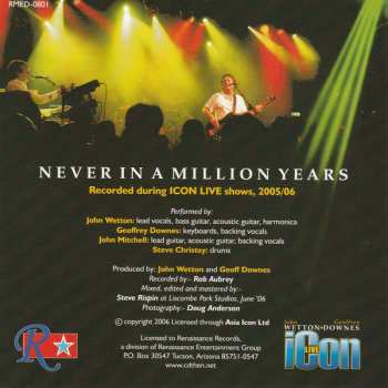 CD Wetton/Downes: Icon Live – Never In A Million Years