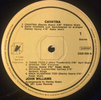 LP John Williams: Cavatina