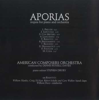 CD John Zorn: Aporias (Requia For Piano And Orchestra)