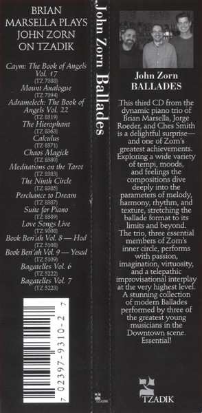 CD John Zorn: Ballades
