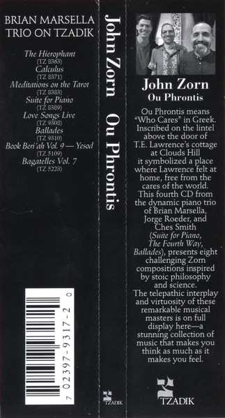 CD John Zorn: Ou Phrontis = Οὐ Φροντὶς