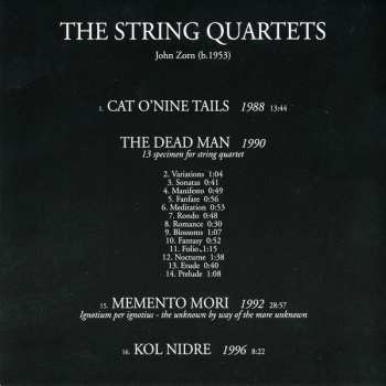 CD John Zorn: The String Quartets