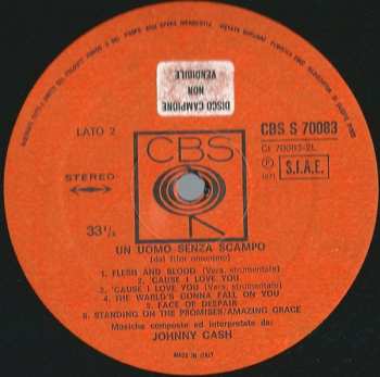 LP Johnny Cash: Un Uomo Senza Scampo (Colonna Sonora Originale)