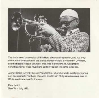 CD Johnny Coles Quartet: New Morning