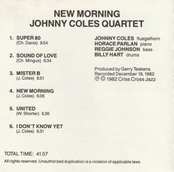 CD Johnny Coles Quartet: New Morning