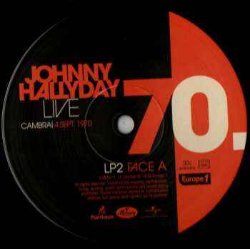 2LP Johnny Hallyday: Johnny Hallyday 70. Live - Cambrai 4 Sept. 1970 LTD | NUM