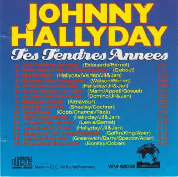 CD Johnny Hallyday: Tes Tendres Annees