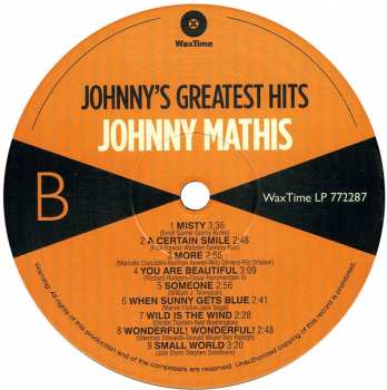 LP Johnny Mathis: Johnny's Greatest Hits LTD