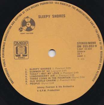 LP Johnny Pearson & His Orchestra: Sleepy Shores