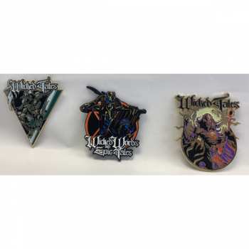 Merch Jon Schaffer: Badge Wicked Words And Epic Tales Enamel Pin Set (3 Pieces)