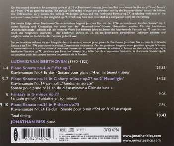 CD Ludwig van Beethoven: Piano Sonatas Vol. 2 (Nos. 4, 14 "Moonlight", 24, Fantasy In G Minor)