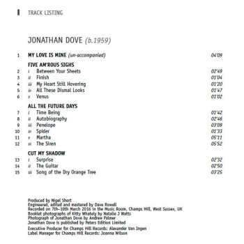 CD Simon Lepper: Nights Not Spent Alone: Complete Works For Mezzo-soprano By Jonathan Dove