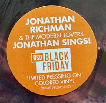 LP Jonathan Richman & The Modern Lovers: Jonathan Sings! LTD