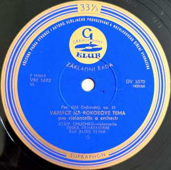 LP The Czech Philharmonic Orchestra: Variace Na Rokokové Téma / Koncert Č. 1 A-Moll Pro Violoncello A Orchestr, Op. 33