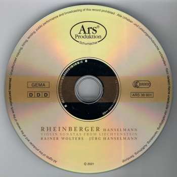 CD Josef Rheinberger: Violin Sonatas From Liechtenstein 