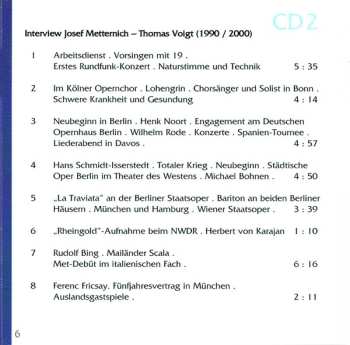 2CD Josef Metternich: Legenden des Gesanges, Vol.10 (Arien Und Szenen Aus Opern / Interview)