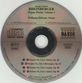 CD Wolfgang Rübsam: Works For Organ, Vol. 1 - Sonatas Nos. 1-4