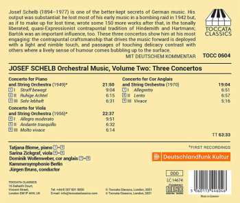 CD Josef Schelb: Orchestral Music Volume Two: Three Concertos