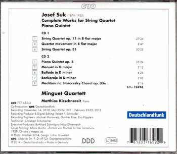 2CD Josef Suk: Complete Works For String Quartet 