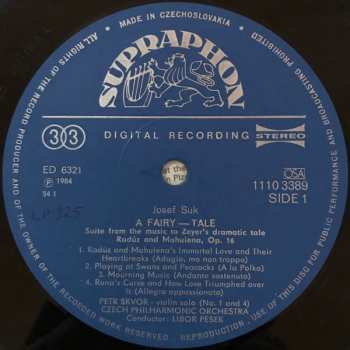 LP The Czech Philharmonic Orchestra: Praga / Pohádka = A Fairy-Tale