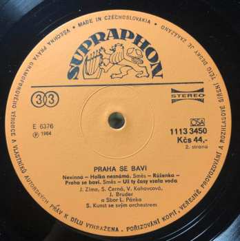 LP Josef Zíma: Praha Se Baví (Pražské Písničky 1925-1935)
