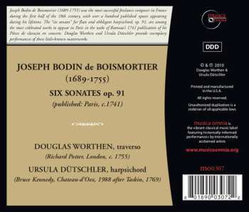 CD Joseph Bodin De Boismortier: Six Sonates Op. 91