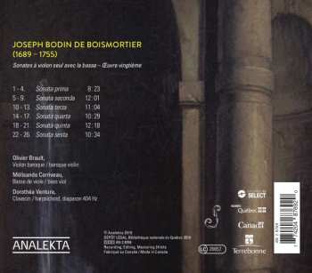 CD Joseph Bodin De Boismortier: Sonates Pour Violon, Op. 20