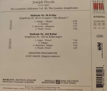 CD Joseph Haydn: Londoner Symphonies Vol. III: No. 96 "The Miracle" · No 102