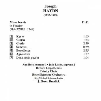 CD Joseph Haydn: Missa Brevis (1749) • Harmoniemesse