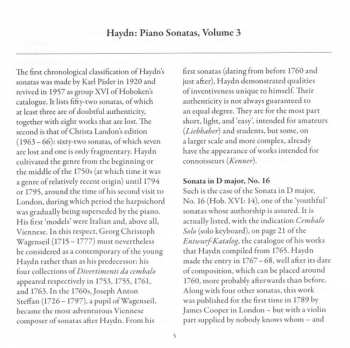 CD Joseph Haydn: Piano Sonatas, Vol. 3