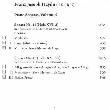 CD Joseph Haydn: Piano Sonatas, Vol. 6