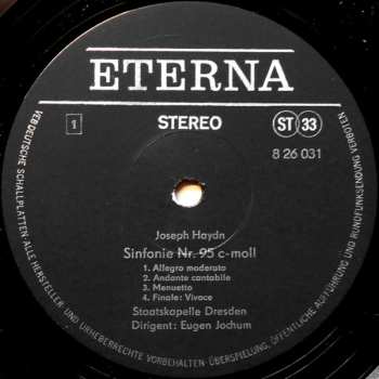 LP Staatskapelle Dresden: Sinfonie Nr. 95 C-Moll / Sinfonie Nr. 98 B-Dur