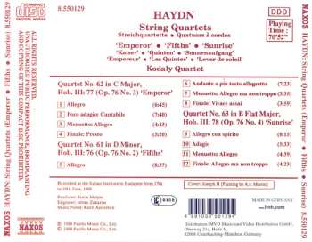 CD Joseph Haydn: String Quartets ('Emperor' • 'Fifths' • 'Sunrise')