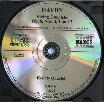 CD Joseph Haydn: String Quartets Op. 9, Nos. 1, 3 And 4