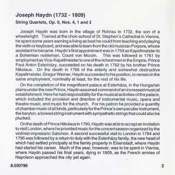 CD Joseph Haydn: String Quartets Op. 9, Nos. 1, 3 And 4