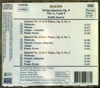 CD Joseph Haydn: String Quartets Op. 9, Nos. 1, 3 And 4