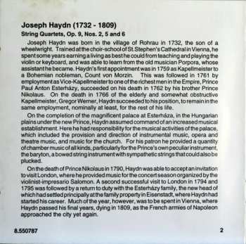 CD Joseph Haydn: String Quartets Op. 9 Nos. 2, 5 And 6