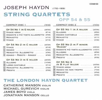 2CD Joseph Haydn: String Quartets, Opp 54 & 55
