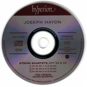 2CD Joseph Haydn: String Quartets, Opp 54 & 55