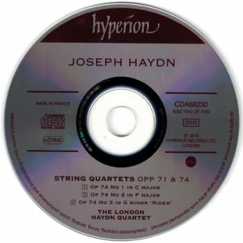 2CD Joseph Haydn: String Quartets Opp 71 & 74