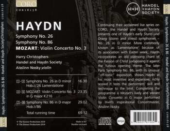 CD Wolfgang Amadeus Mozart: Symphonies 26 & 86; Violin Concerto No. 3