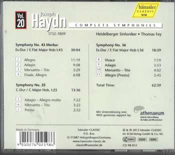 CD Joseph Haydn: Symphonies No. 43 Merkur / No. 25 / No. 36