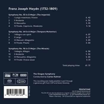 SACD Joseph Haydn: Symphonies: No. 53 The Imperial / No. 64 Tempora Mutantur / No. 96 The Miracle