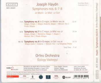 CD Joseph Haydn: Symphonies Nos. 6 · 7· 8 Le Matin · Le Midi · Le Soir