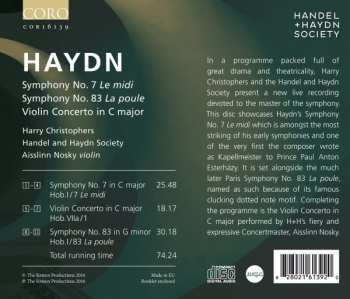 CD Joseph Haydn: Symphony No. 7 Le Midi : Symphony No. 83 La Poule : Violin Concerto In C Major