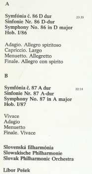 LP Joseph Haydn: Symphony No. 86 In D Major / Symphony No. 87 In A Major