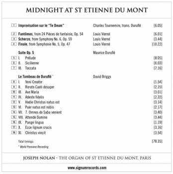 CD Maurice Duruflé: Midnight At St Etienne Du Mont