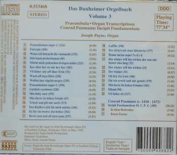 CD Joseph Payne: Das Buxheimer Orgelbuch = The Buxheim Organ Book - Volume 3